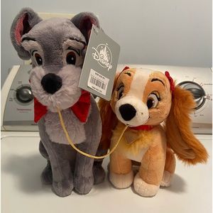 Brand New Adorable Disney Lady & The Tramp Plush Stuffed Animals